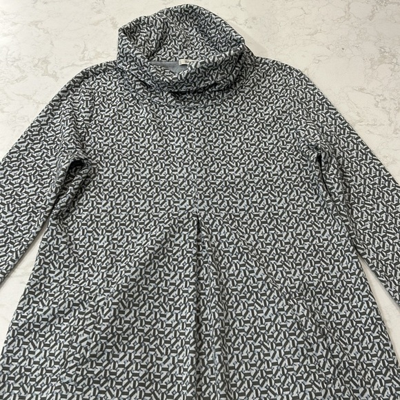 Tyler Böe Kim Cowl Neck Shift Dress in Blue Grey Print Size Large - Picture 3 of 16